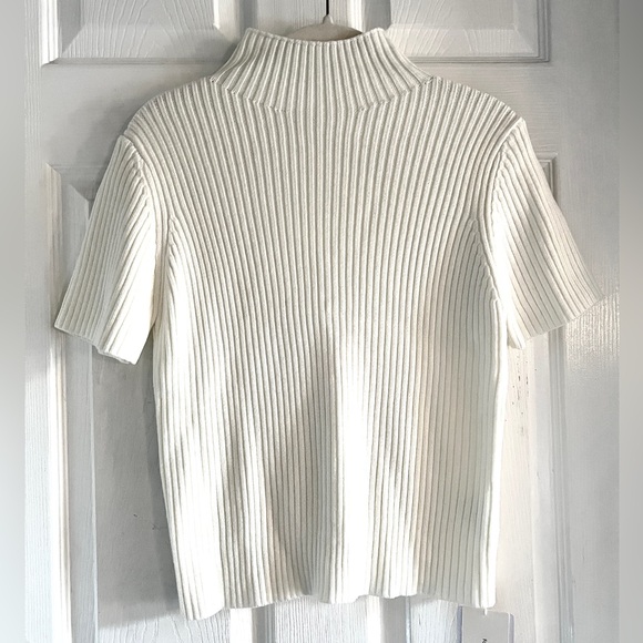 Commense Solid High Neck Split Ribbed Knit Two Pieces Skirt Set - Picture 4 of 16